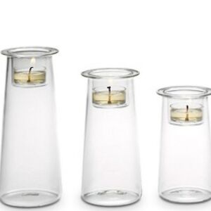 PartyLite Symmetry Trio candle holders.  P91205 - Retired - NIB